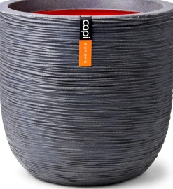 Capi Europe Blumentopf Nature Rib D 43 H 41 cm grau