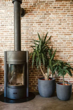 Capi Europe Blumentopf Nature Rib D 43 H 41 cm grau