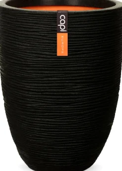 Capi Europe Blumentopf Nature Rib D 46 H 58 cm schwarz