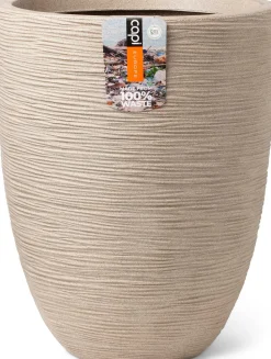 Capi Europe Blumentopf Waste Rib beige D 46 H 58 cm