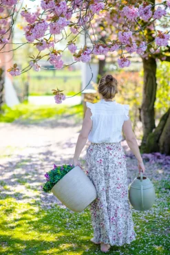 Capi Europe Blumentopf Waste Rib beige D 43 H 41 cm