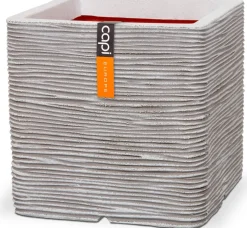 Capi Europe Pflanzkübel Nature Rib elfenbein 30 x 30 x 30 cm