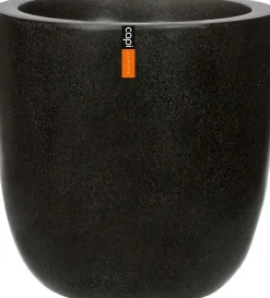 Capi Lux Terrazzo Pflanzkübel rund D 28 cm H 26 cm schwarz