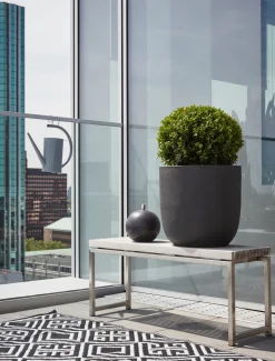 Capi Lux Terrazzo Pflanzkübel rund D 28 cm H 26 cm schwarz