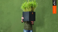 Capi Lux Terrazzo Pflanzkübel quadratisch 20 x 20 x 20 cm schwarz