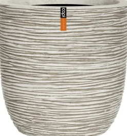 Capi Nature Rib Blumentopf Kugelform elfenbein D 35 H 34 cm