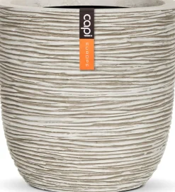 Capi Nature Rib Blumentopf D 43 H 41 cm elfenbein