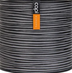 Capi Nature Rib Blumentopf D 17 cm H 17 cm schwarz gerippt