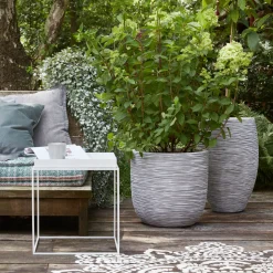 Capi Nature Rib Blumentopf D 35 H 34 cm elfenbein