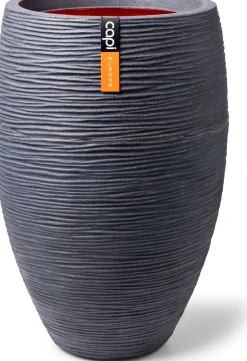 Capi Nature Rib Pflanzkübel D 51 H 72 cm grau