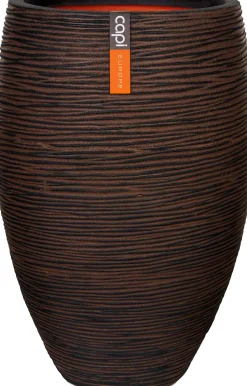 Capi Nature Rib Pflanzkübel hoch D 45 H 72 cm braun