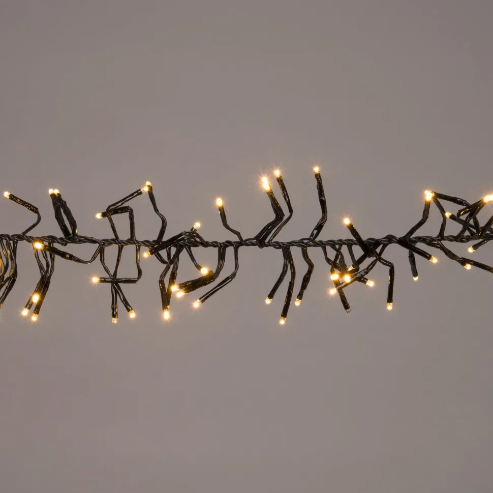 Cluster-Lichterkette Flash 2,4 m mit 384 LED Lämpchen warmweiß