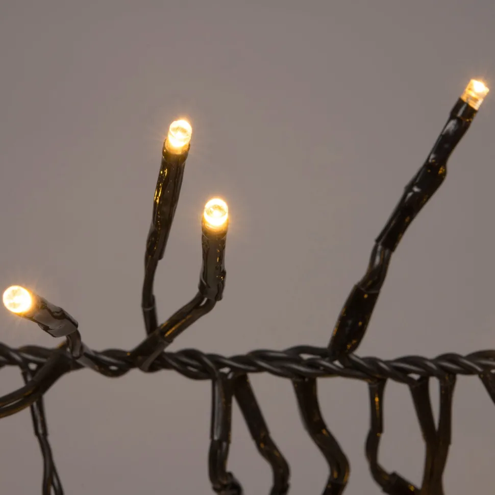 Cluster-Lichterkette Flash 2,4 m mit 384 LED Lämpchen warmweiß