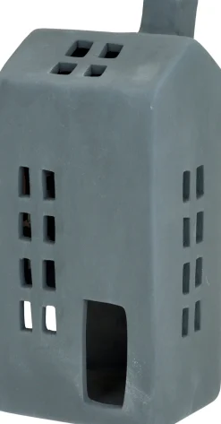 Cosy@Home Teelichthalter Haus grau 7,5 x 6,3 x 17,2 cm