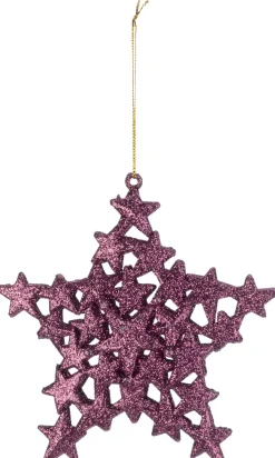 Cosy@Home Weihnachtsbaumschmuck Stern bordeaux 16 x 16 cm