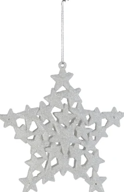 Cosy@Home Weihnachtsbaumschmuck Stern weiß 16 x 16 cm