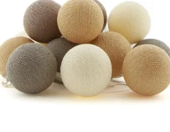 Cotton Ball Lights Lichterkette Bonbon Starterset braun 7,4 m mit 20 Lampen