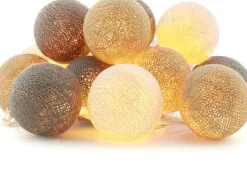 Cotton Ball Lights Lichterkette Bonbon Starterset braun 7,4 m mit 20 Lampen
