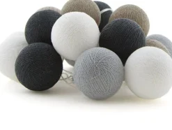 Cotton Ball Lights Lichterkette Shadow Starterset grau / weiß 7,4 m mit 20 Lampen