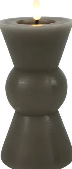 Countryfield LED Kerze Lyon grau D 8 H 18 cm