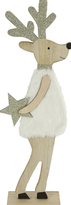 Countryfield Weihnachtsdeko Hirsch Edgar weiß 14 x 6 x 40 cm