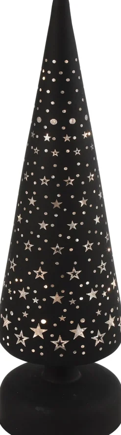 Countryfield Weihnachtsdeko Baum beleuchtet Bomont schwarz 8 LEDs warmweiß 9 x 9 x 30 cm