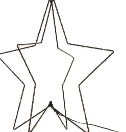 3D Weihnachtsstern schwarz beleuchtet mit 46 LEDs klassisch warm D 42 cm