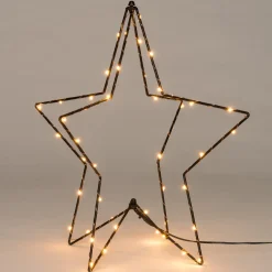 3D Weihnachtsstern schwarz beleuchtet mit 46 LEDs klassisch warm D 42 cm