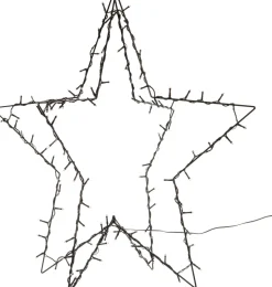 3D Weihnachtsstern schwarz beleuchtet mit 90 LEDs warmweiß D 57 cm