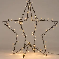 3D Weihnachtsstern schwarz beleuchtet mit 90 LEDs warmweiß D 57 cm