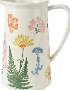 Decoris Krug weiß mit Blumen 20 x 14 x 24 cm