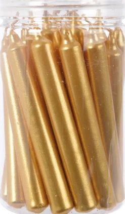 Decoris Stabkerzen gold D 1,3 H 10,5 cm 22 St.