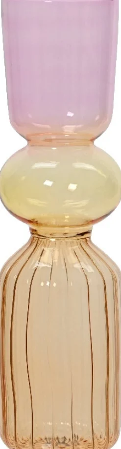 Decoris Vase Happy rosa / gelb D 8,50 H 31 cm