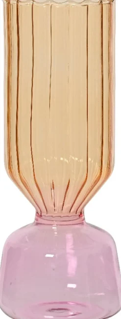 Decoris Vase Happy rosa / gelb D 10 H 23 cm