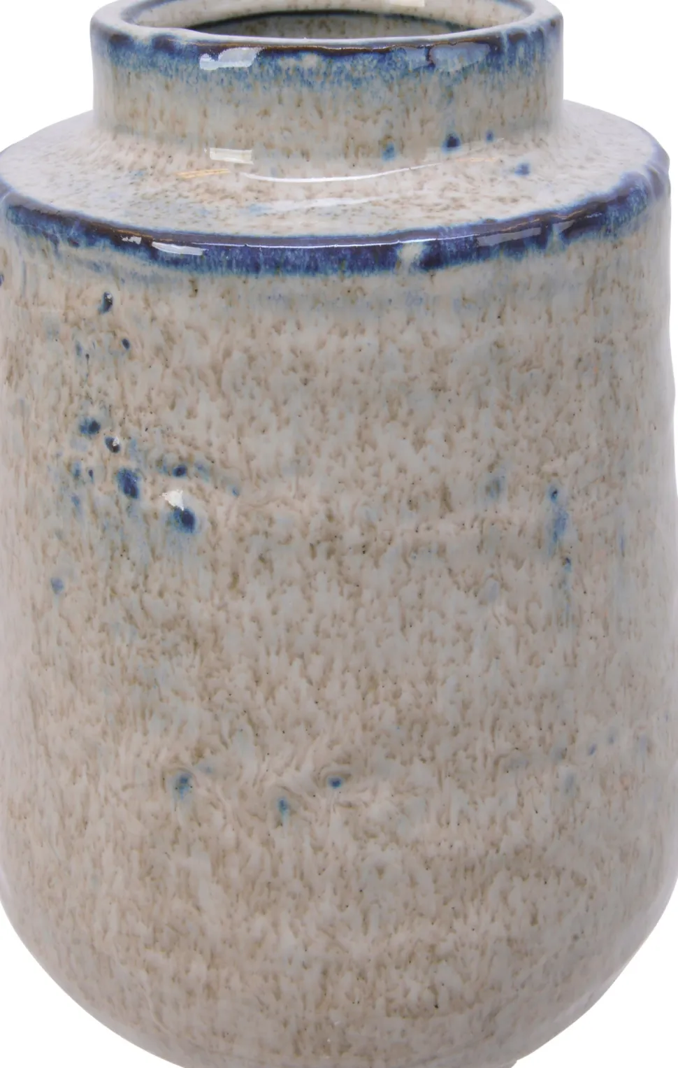 Decoris Vase weiß / blau D 11,5 H 14 cm