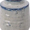 Decoris Vase weiß / blau D 10,5 H 11 cm