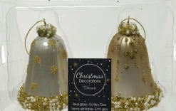 Decoris Weihnachtsbaumschmuck Uhr creme D 6,5 H 8 cm 2 St.