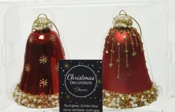 Decoris Weihnachtsbaumschmuck Uhr rot D 6,5 H 8 cm 2 St.