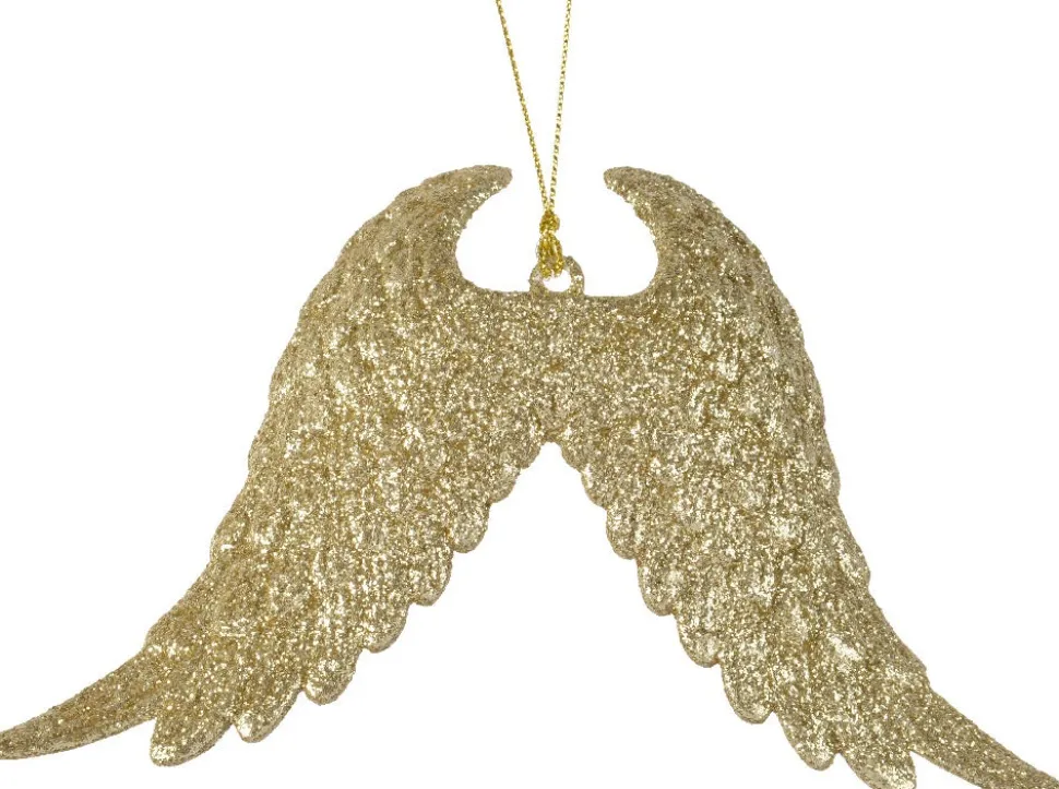 Decoris Weihnachtsbaumschmuck Flügel gold 10 x 16 x 2,5 cm