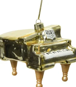 Decoris Weihnachtsbaumschmuck Klavier gold 10 x 7 x 8 cm