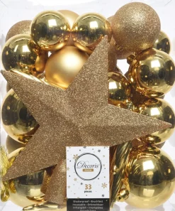 Decoris Weihnachtsbaumschmuck Marilene gold 33 St.