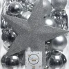 Decoris Weihnachtsbaumschmuck Marilene silber 33 St.