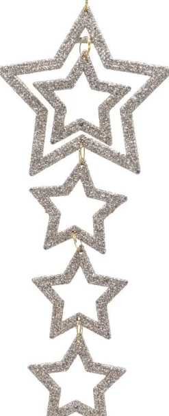 Decoris Weihnachtsbaumschmuck Stern silber 7,5 x 6 x 0,4 cm
