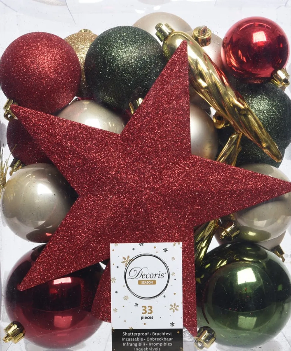 Decoris Weihnachtsbaumschmuck Marilene bunt 33 St.