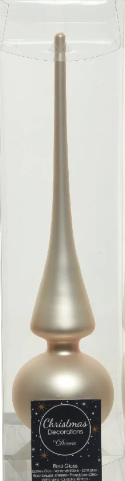 Decoris Weihnachtsbaumspitze mat creme D 6 H 26 cm