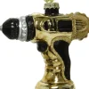 Decoris Weihnachtsbaumschmuck Bohrmaschine gold 9,2 x 3,8 x 10 cm