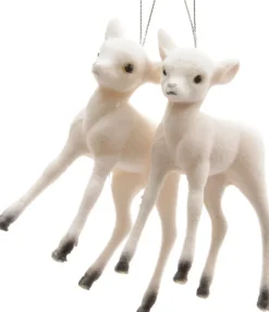 Decoris Weihnachtsbaumschmuck Rentier creme 3 x 6,5 x 7,5 cm 2 St.