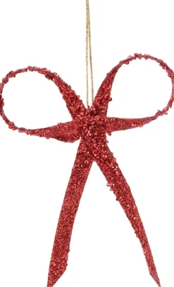 Decoris Weihnachtsbaumschmuck Schleife rot 20 x 1,2 x 25 cm