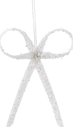 Decoris Weihnachtsbaumschmuck Schleife weiß 12 x 1,2 x 16 cm