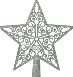Decoris Weihnachtsbaumspitze silber 2,3 x 20 x 21,5 cm